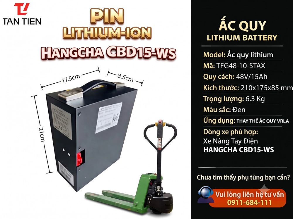Pin Xe Nâng HANGCHA CBD15-WS 48V/10Ah